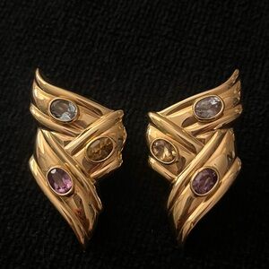 14k gold gemstone earrings